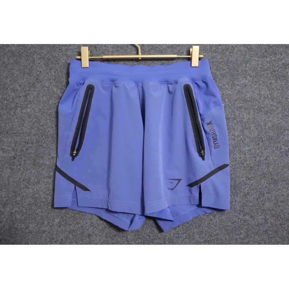 Gymshark Men's Athletic Shorts in Periwinkle Blue with Black Accents